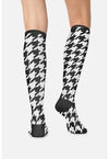 Houndstooth - Women's 10-15mmHg Compression Socks (Back)