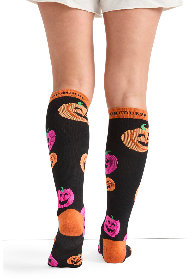 Happy Pumpkins - Women's 10-15mmHg Compression Socks (Back)