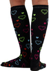 Hearts On The Line - Women's 10-15mmHg Compression Socks (Back)