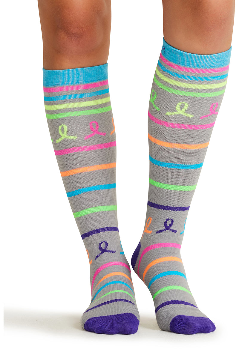 Neon Multi Ribbon - Women's 10-15mmHg Compression Socks