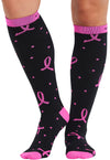 Polka Dot Pink Ribbon - Women's 10-15mmHg Compression Socks