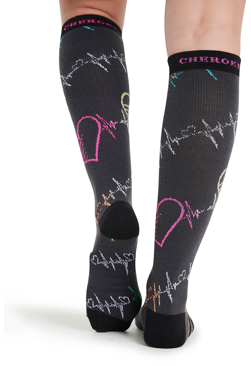 Pop Beats - Women's 10-15mmHg Compression Socks (Back)