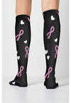 Ribbons n Hearts - Women's 10-15mmHg Compression Socks (Back)