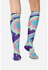 Swirly Stars - Women's 10-15mmHg Compression Socks (Back)