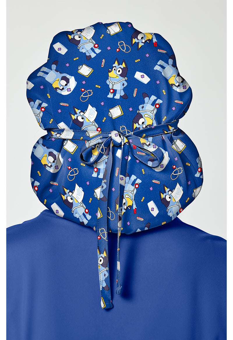 Nurse Bluey - Unisex Print Bouffant Scrubs Hat (Back)
