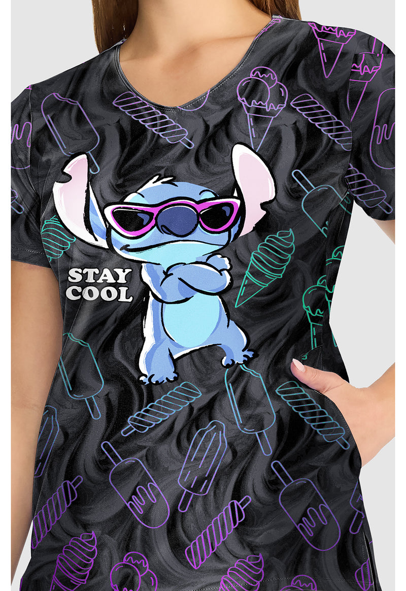 Stitch Too Cool - V-Neck Print Top (View 2)