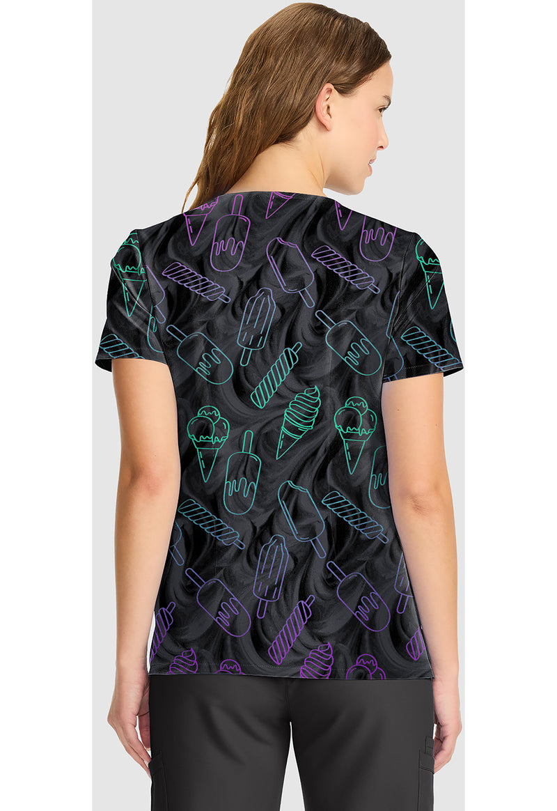 Stitch Too Cool - V-Neck Print Top (Back)