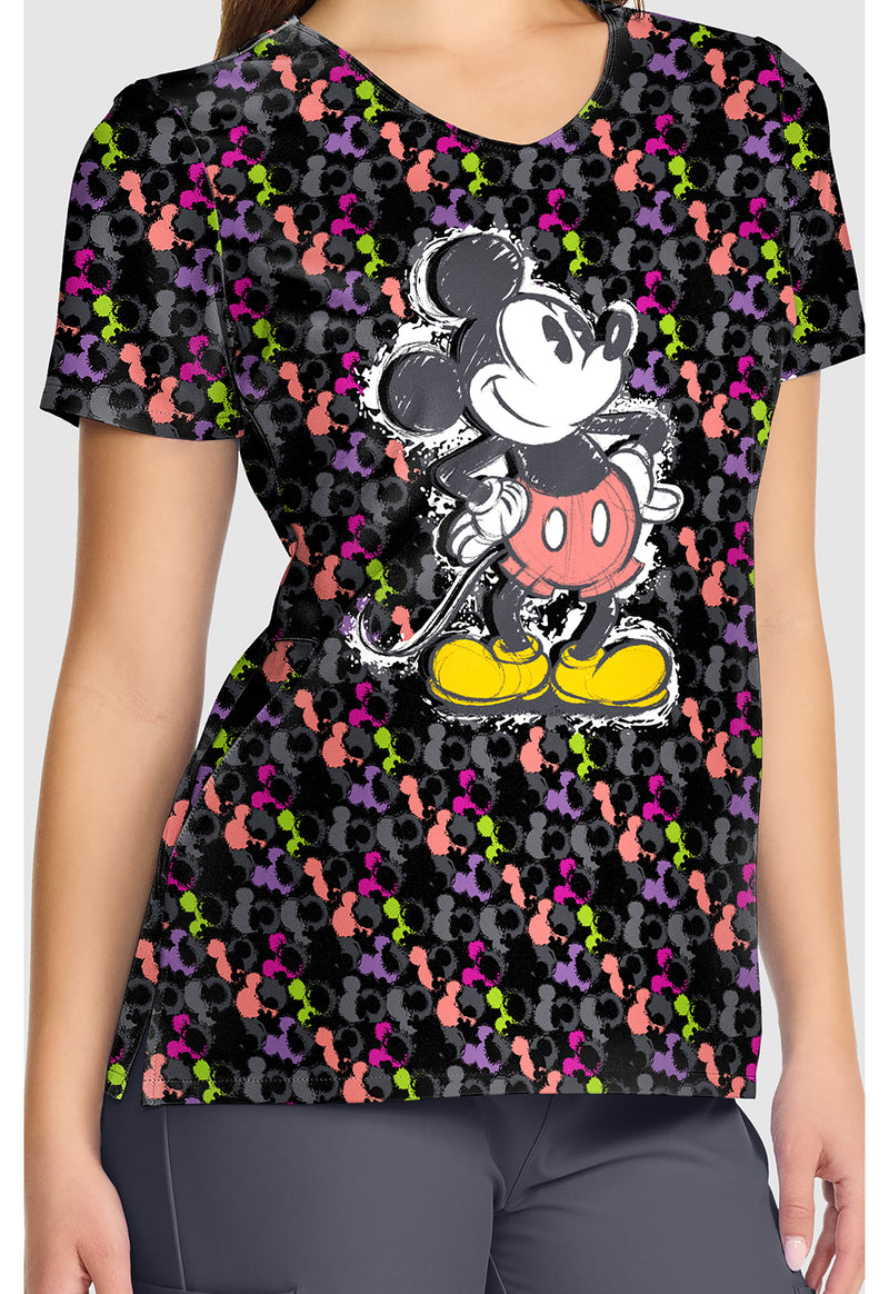 Iconic Mickey - V-Neck Print Top (View 3)