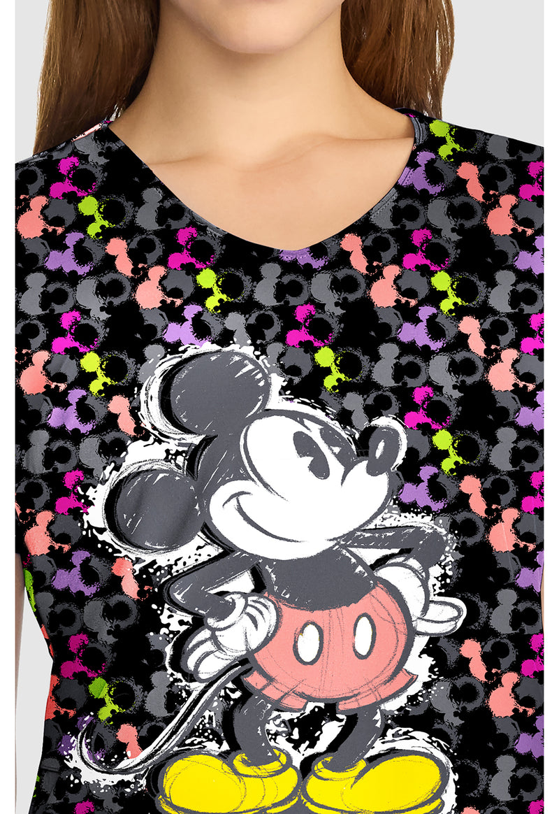 Iconic Mickey - V-Neck Print Top (View 4)