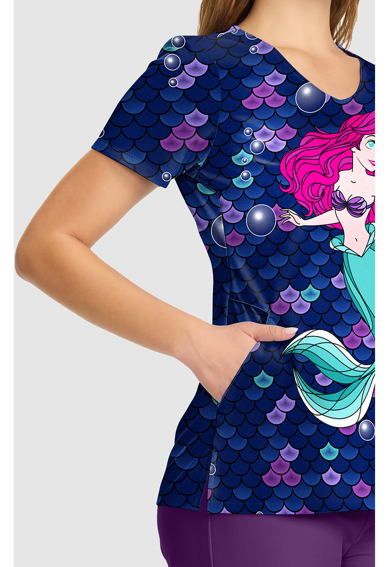 Tale Of A Mermaid - V-Neck Print Top (View 3)