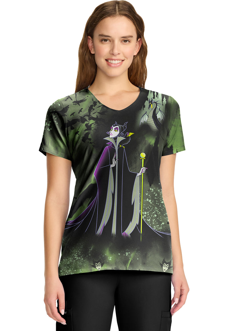 Dark Clouds - V-Neck Print Top
