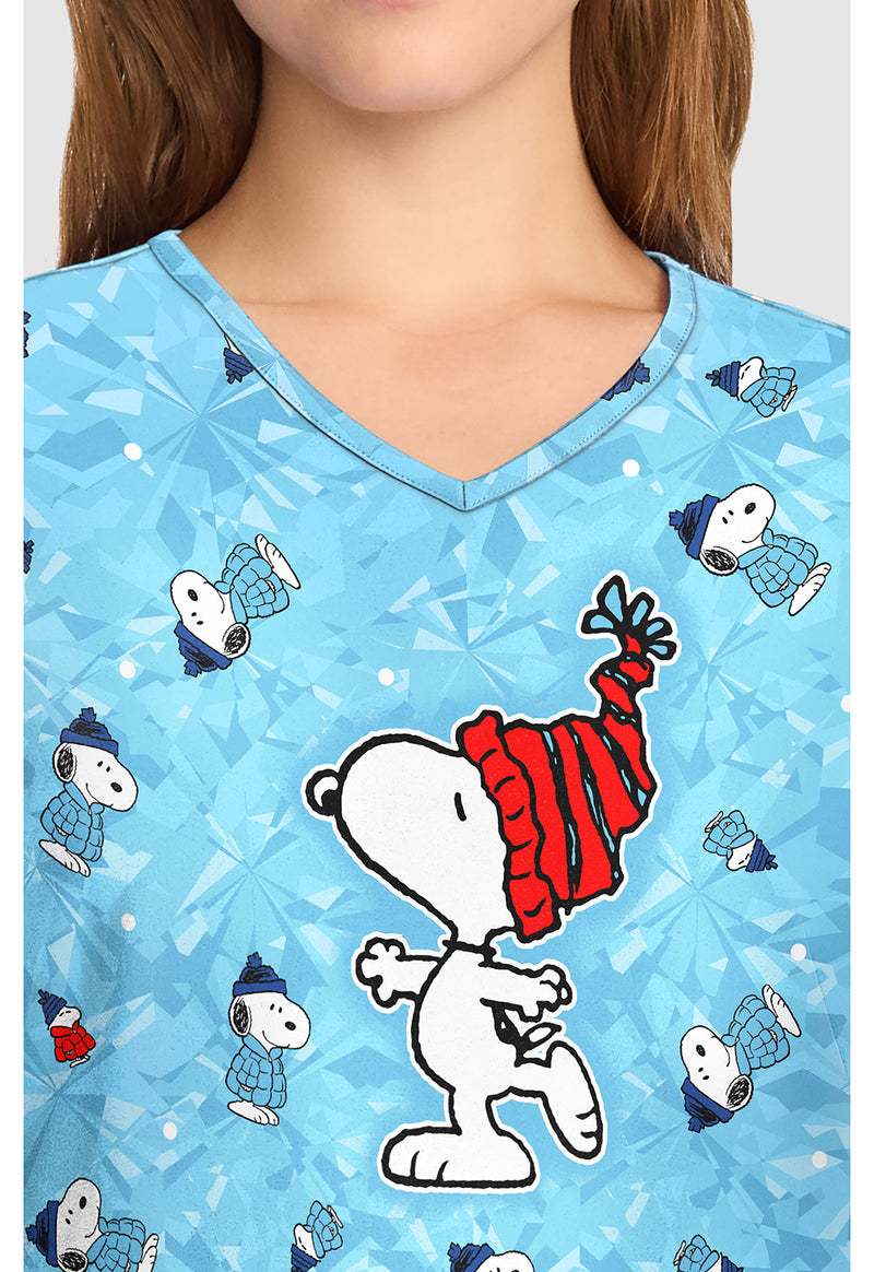 Snoopy On Ice - V-Neck Print Top (View 2)
