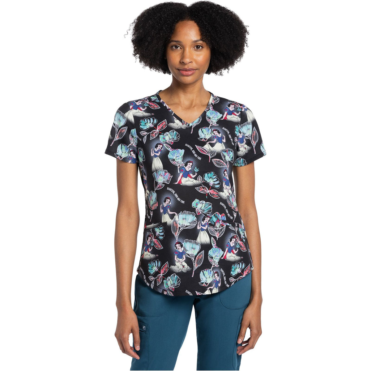 V-Neck Print Top – AP-UNIFORMS
