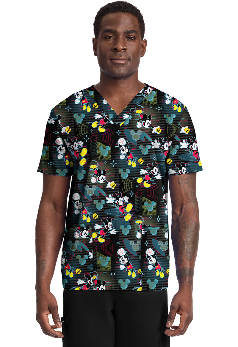 Digital Mickey - Men's Print  V-Neck Top