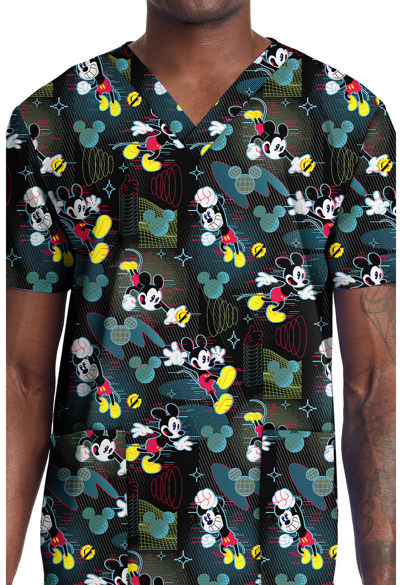 Digital Mickey - Men's Print  V-Neck Top (View 2)