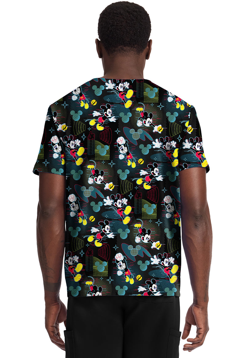 Digital Mickey - Men's Print  V-Neck Top (Back)