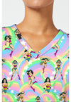 Realm Of Heroes - Print V-Neck Top – Character Prints (View 2)