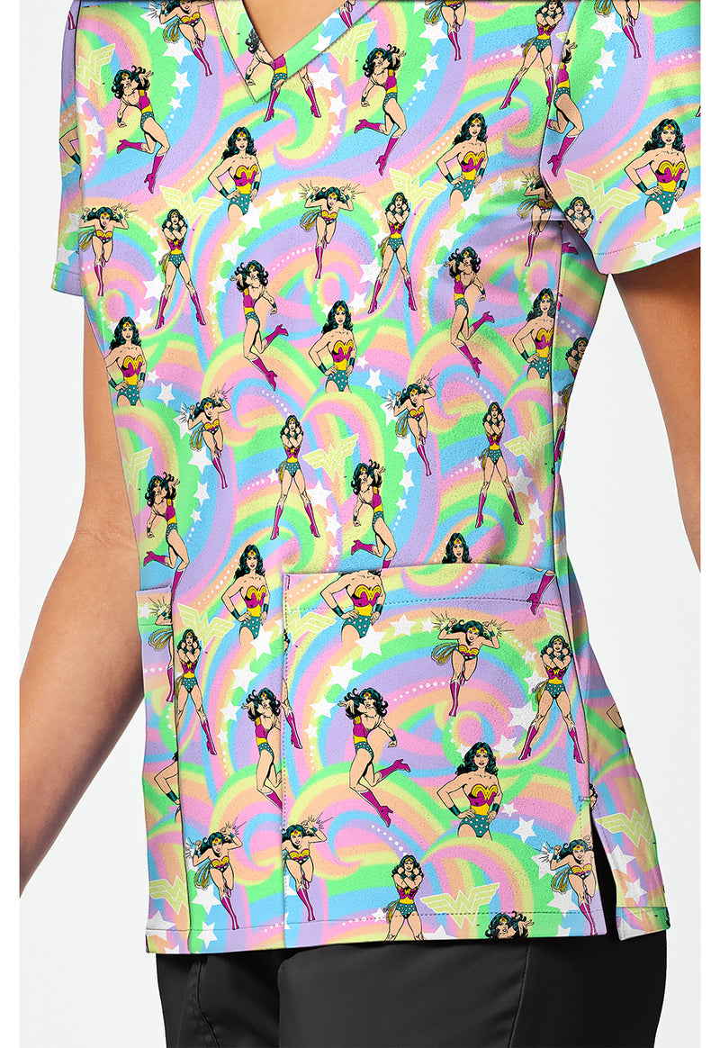 Realm Of Heroes - Print V-Neck Top – Character Prints (View 3)