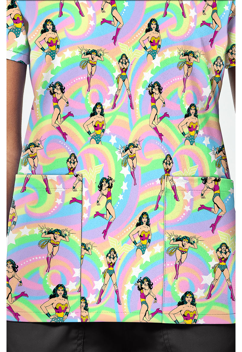 Realm Of Heroes - Print V-Neck Top – Character Prints (View 4)