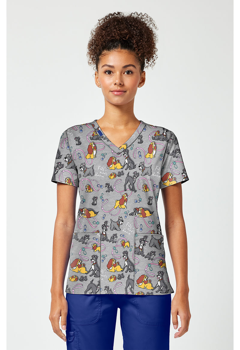 Lady's Forever Home - Print V-Neck Top – Disney