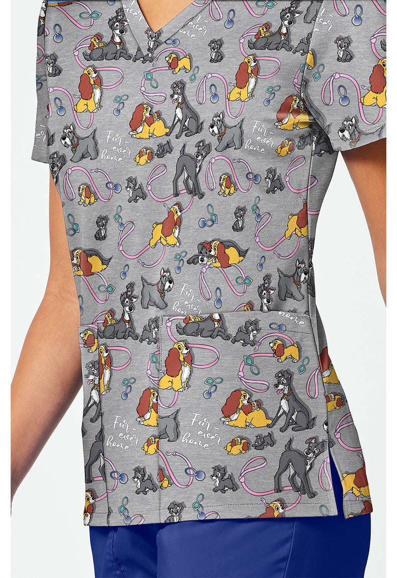 Lady's Forever Home - Print V-Neck Top – Disney (View 3)