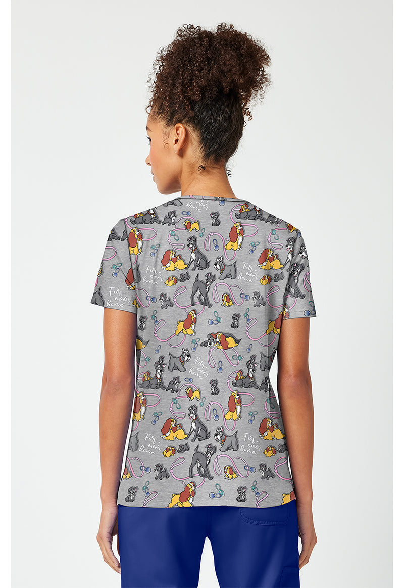 Lady's Forever Home - Print V-Neck Top – Disney (Back)