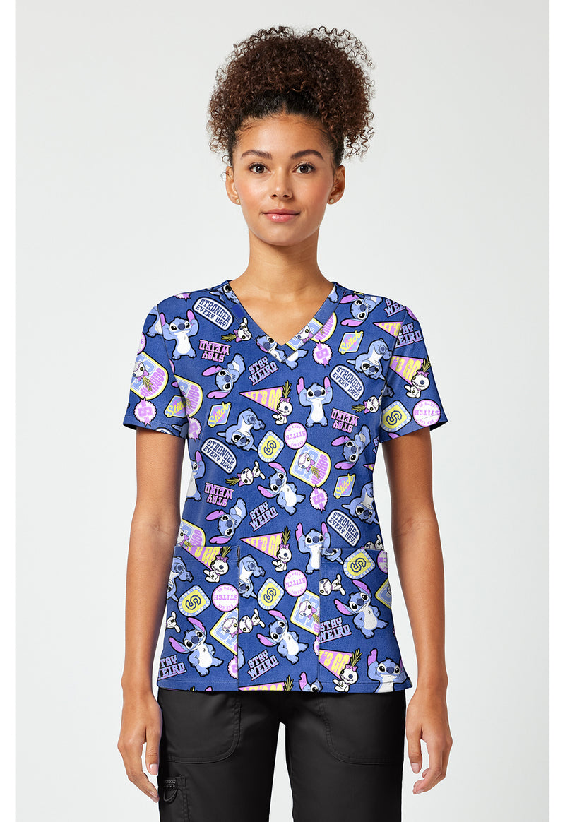 Collegiate Stitch - Print V-Neck Top – Disney