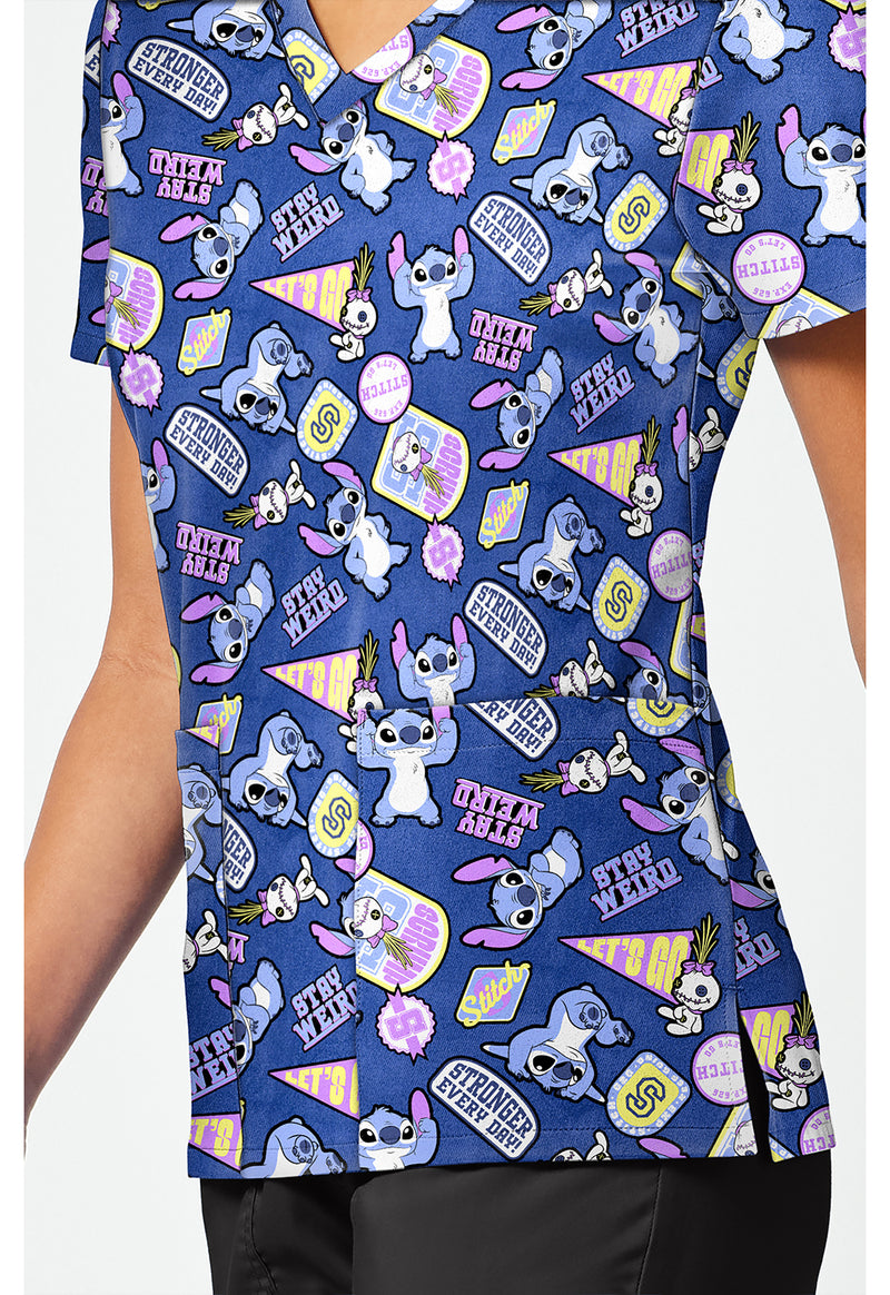 Collegiate Stitch - Print V-Neck Top – Disney (View 3)