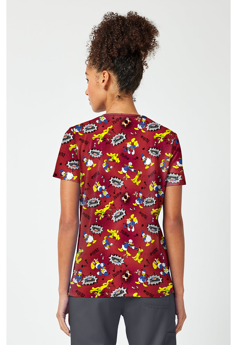 Ulti-mutt Trouble - Print V-Neck Top – Disney (Back)