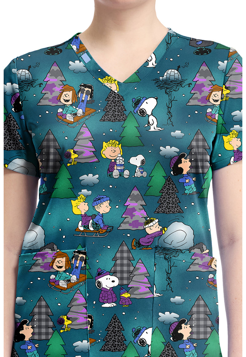 Winter Forest - Print V-Neck Top – Character Prints (View 2)