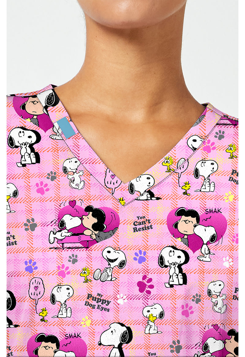 Snoopy Eyes - Print V-Neck Top – Character Prints (View 2)