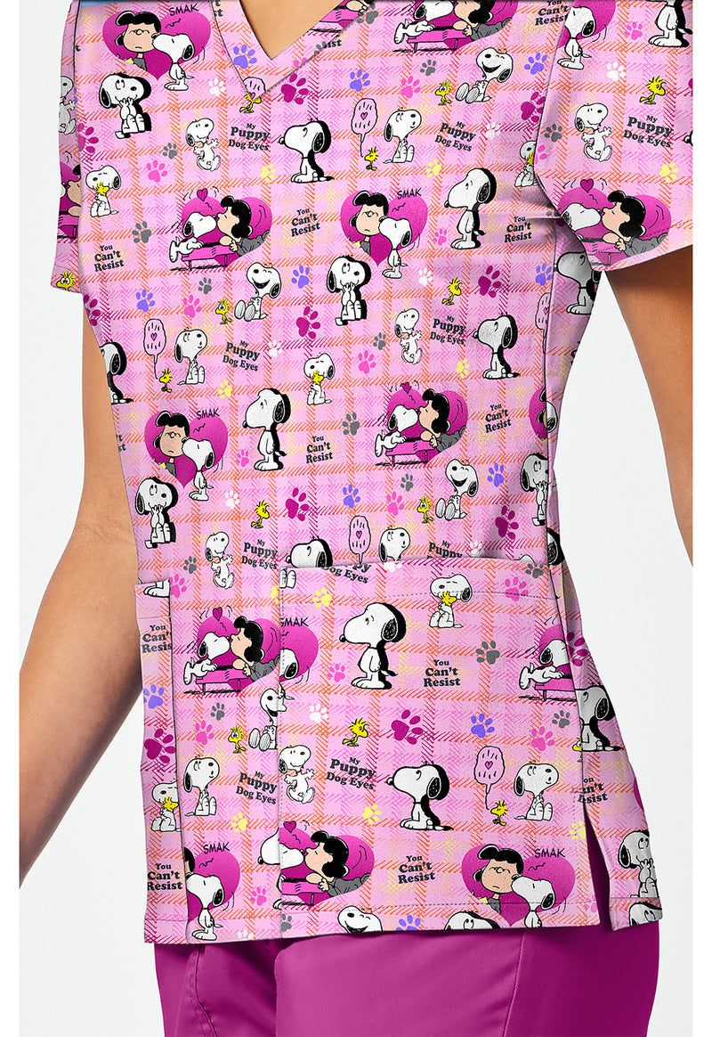 Snoopy Eyes - Print V-Neck Top – Character Prints (View 3)