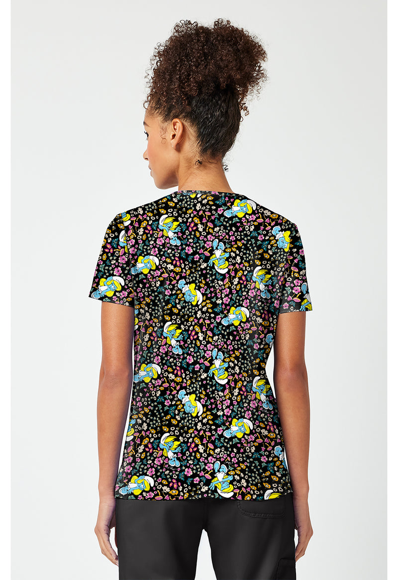 Smurfette's Garden - Print V-Neck Top – Character Prints (Back)
