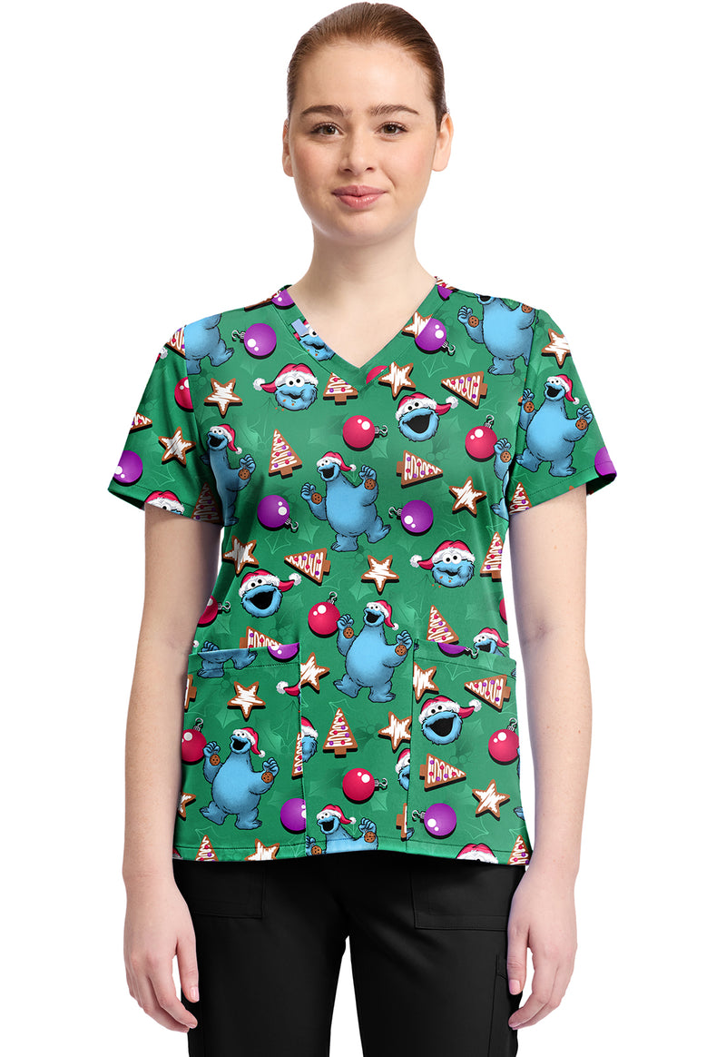 Christmas Cookie - Print V-Neck Top – Character Prints