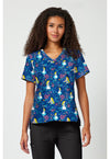 Bow-tanical - Print V-Neck Top