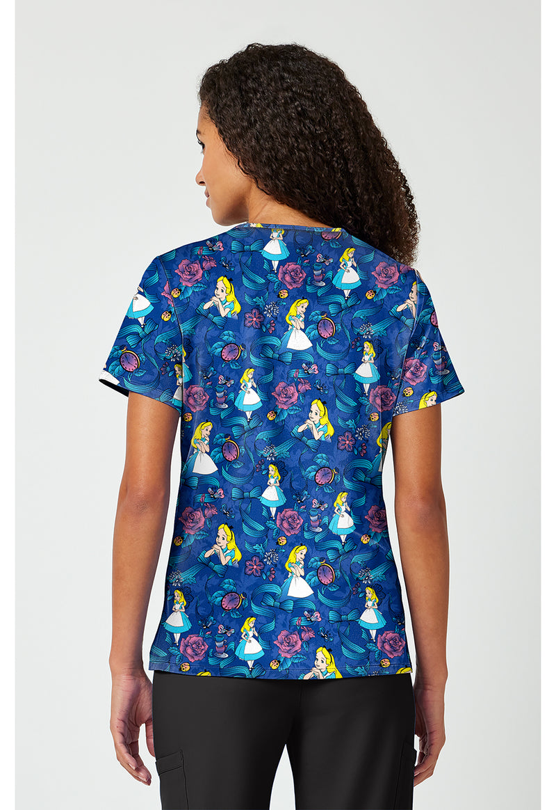 Bow-tanical - Print V-Neck Top (Back)