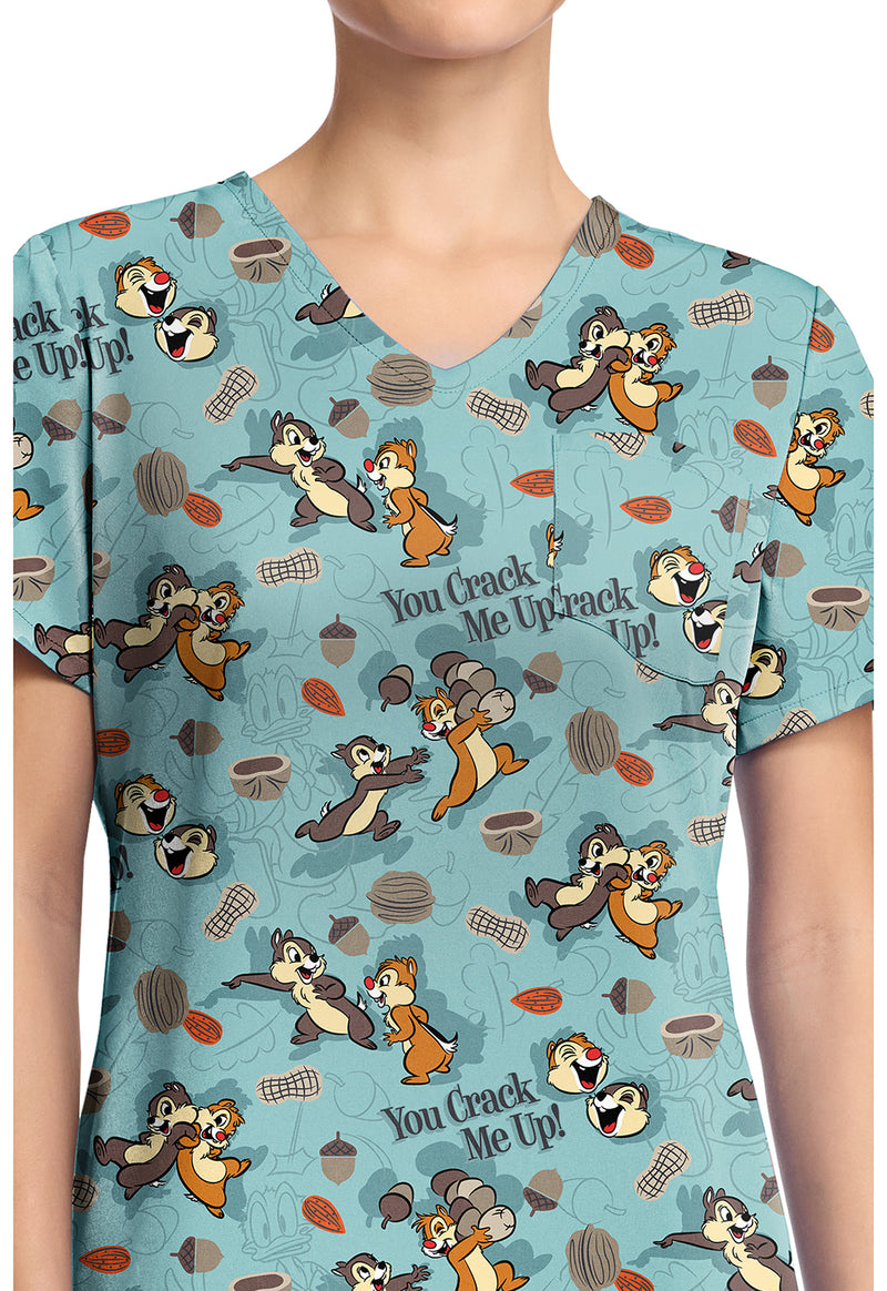 Crack Me Up - Print V-Neck Top (View 2)