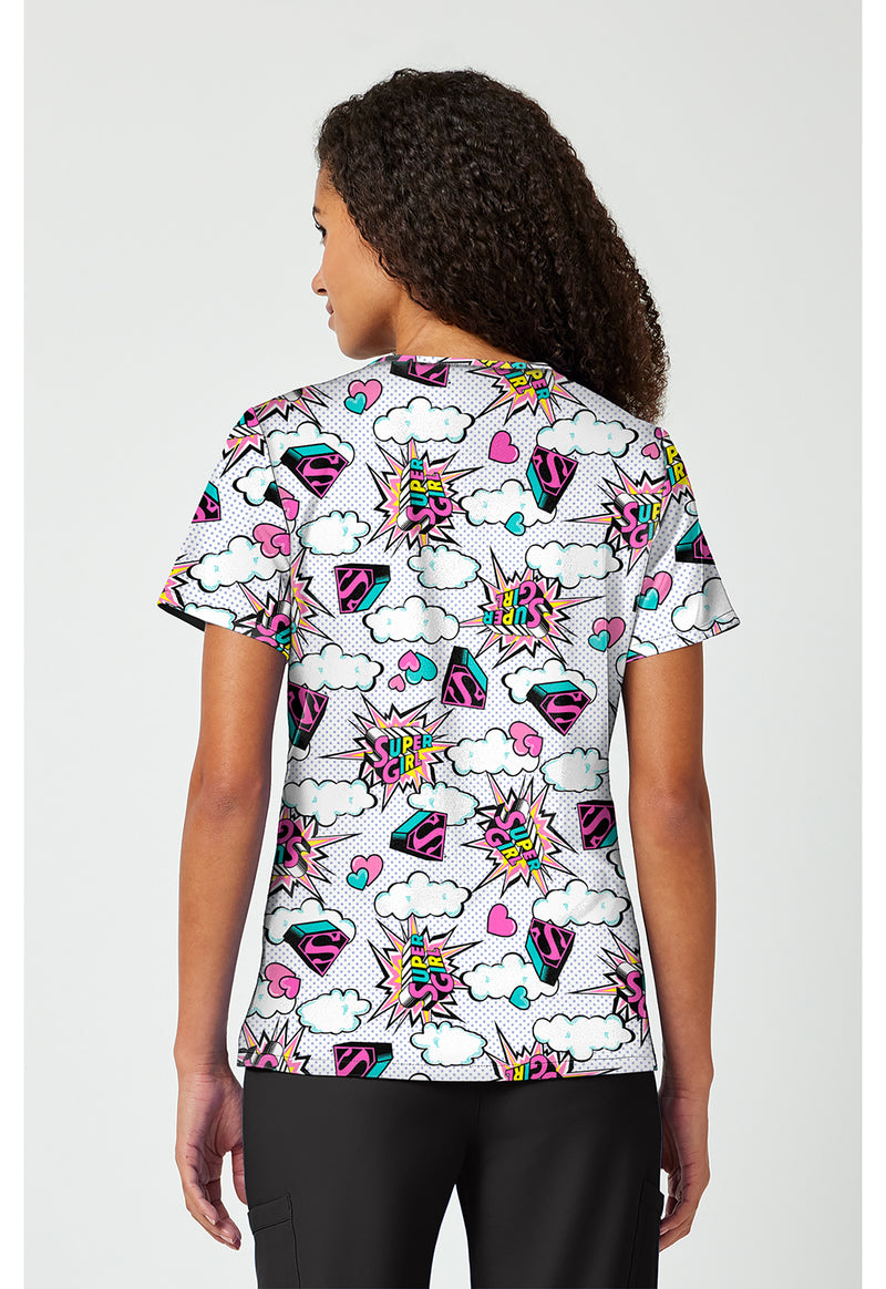 Head Skyward - Print V-Neck Top (Back)