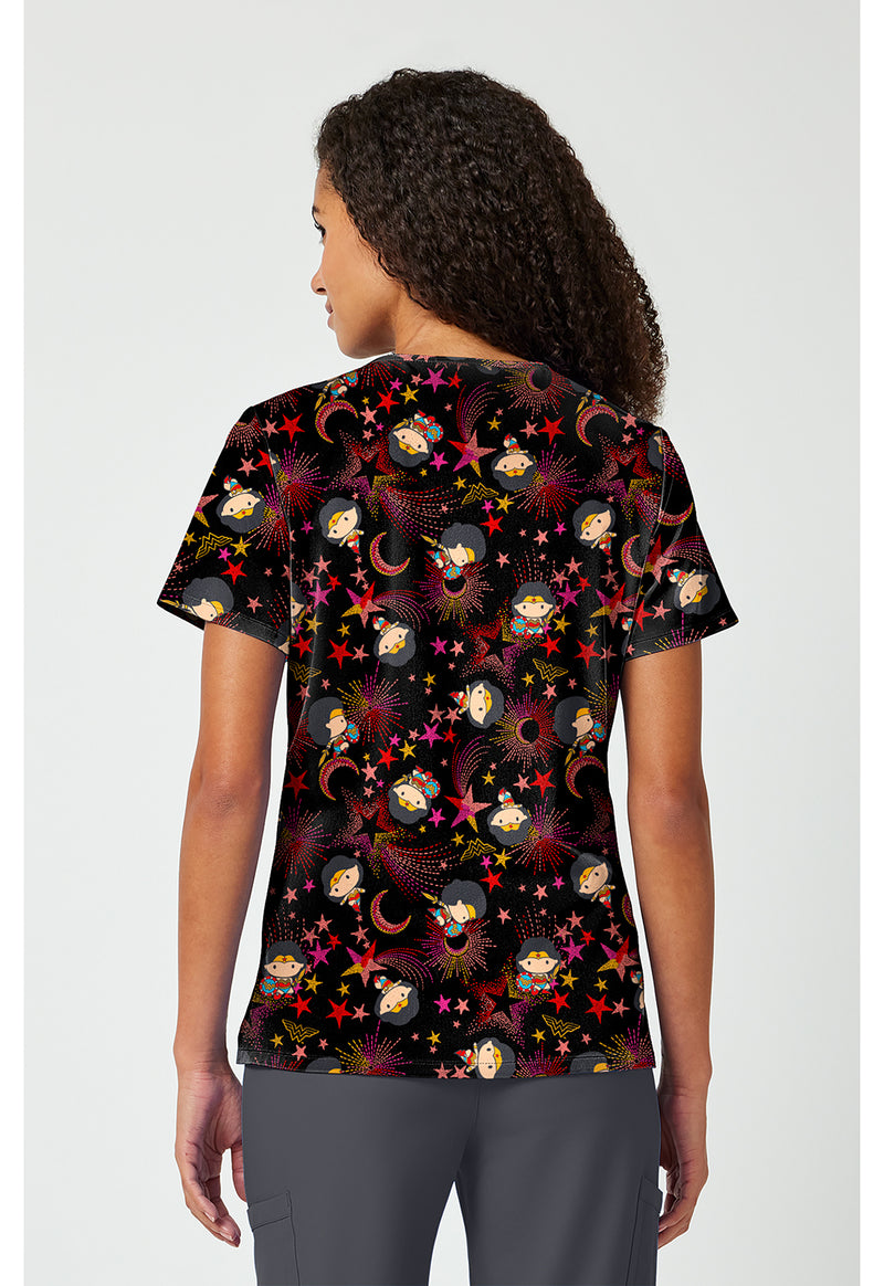 Super Celestial - Print V-Neck Top (Back)