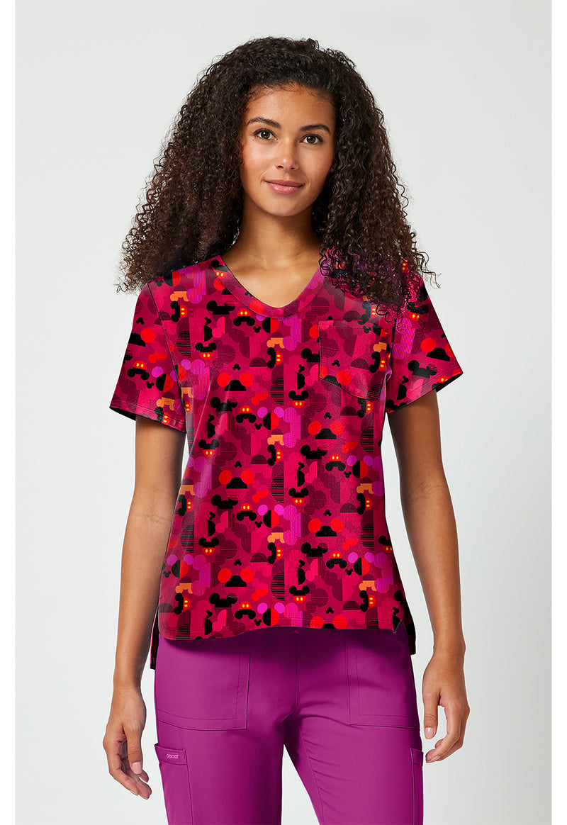 Ears A Geo - Print V-Neck Top