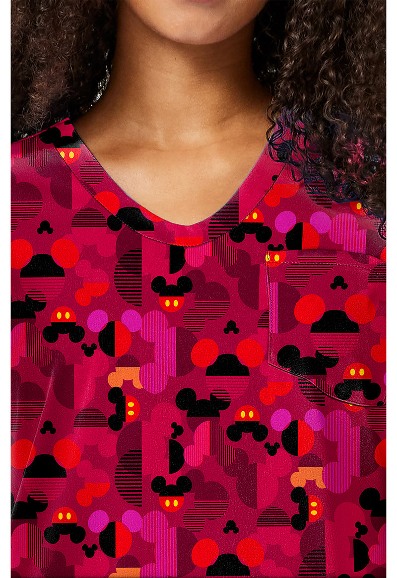 Ears A Geo - Print V-Neck Top (View 2)