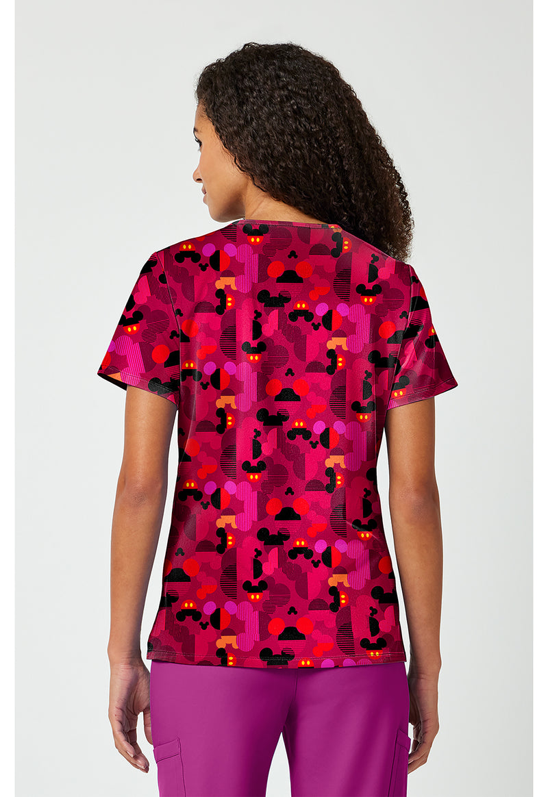 Ears A Geo - Print V-Neck Top (Back)