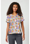 Honey Plaid - Print V-Neck Top