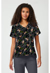 Flouncy Bouncy - Print V-Neck Top