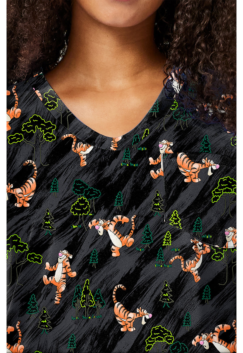 Flouncy Bouncy - Print V-Neck Top (View 2)
