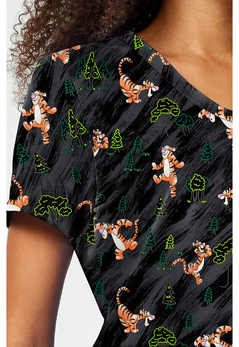 Flouncy Bouncy - Print V-Neck Top (View 3)