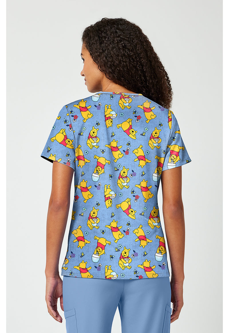 I Say Honey - Print V-Neck Top (Back)