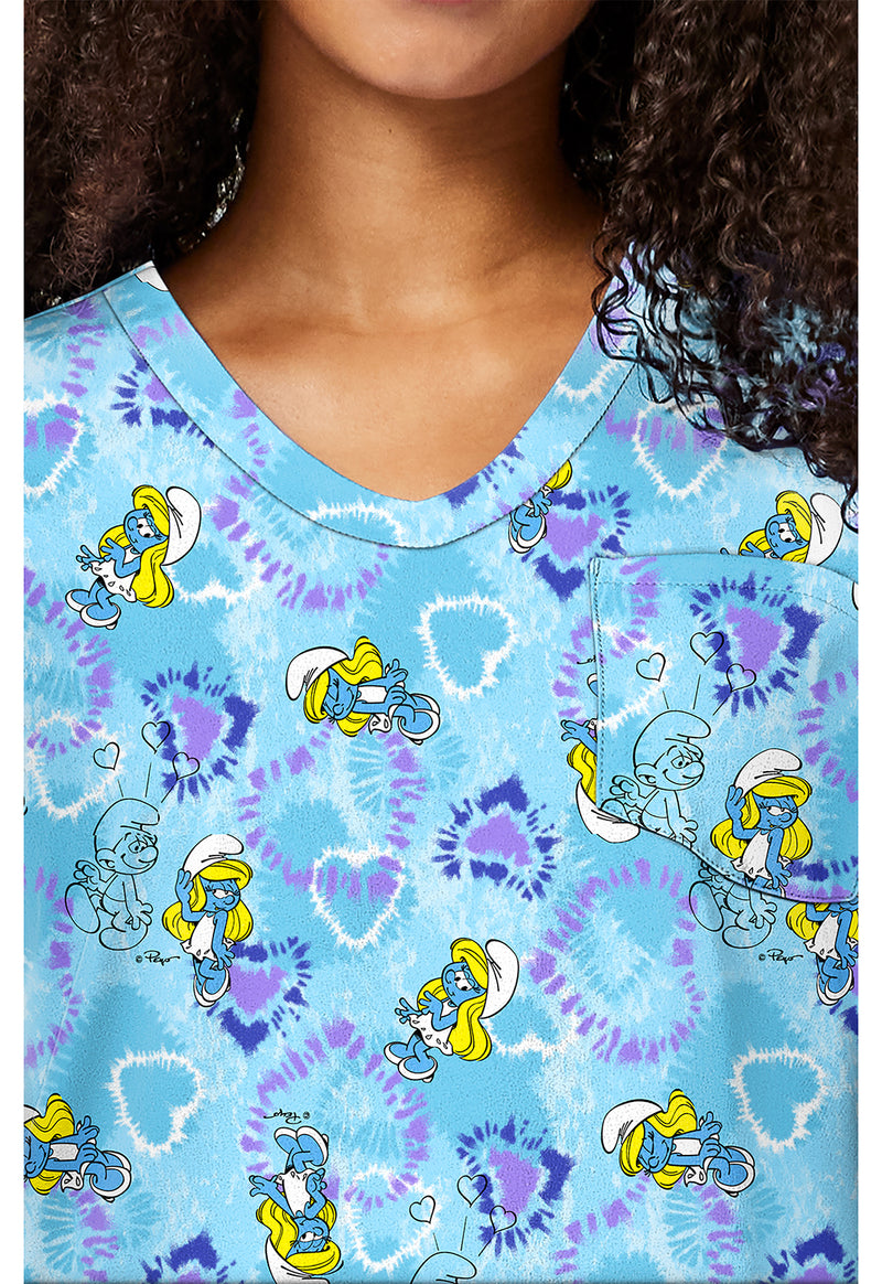 Smurfette Vibes - Print V-Neck Top (View 2)