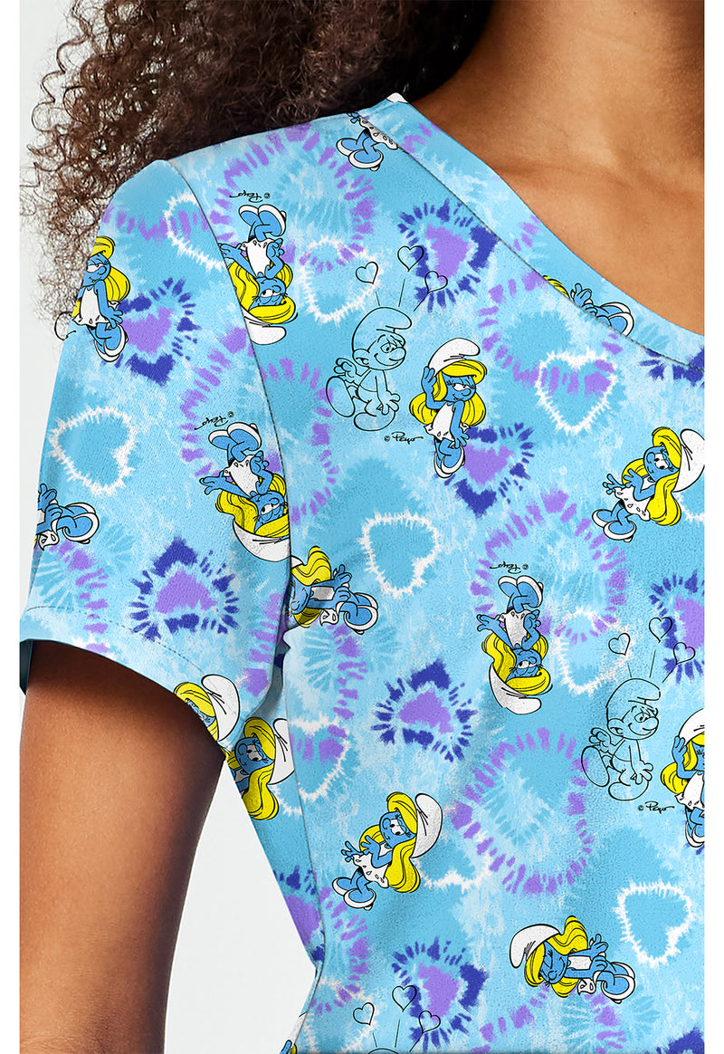 Smurfette Vibes - Print V-Neck Top (View 3)