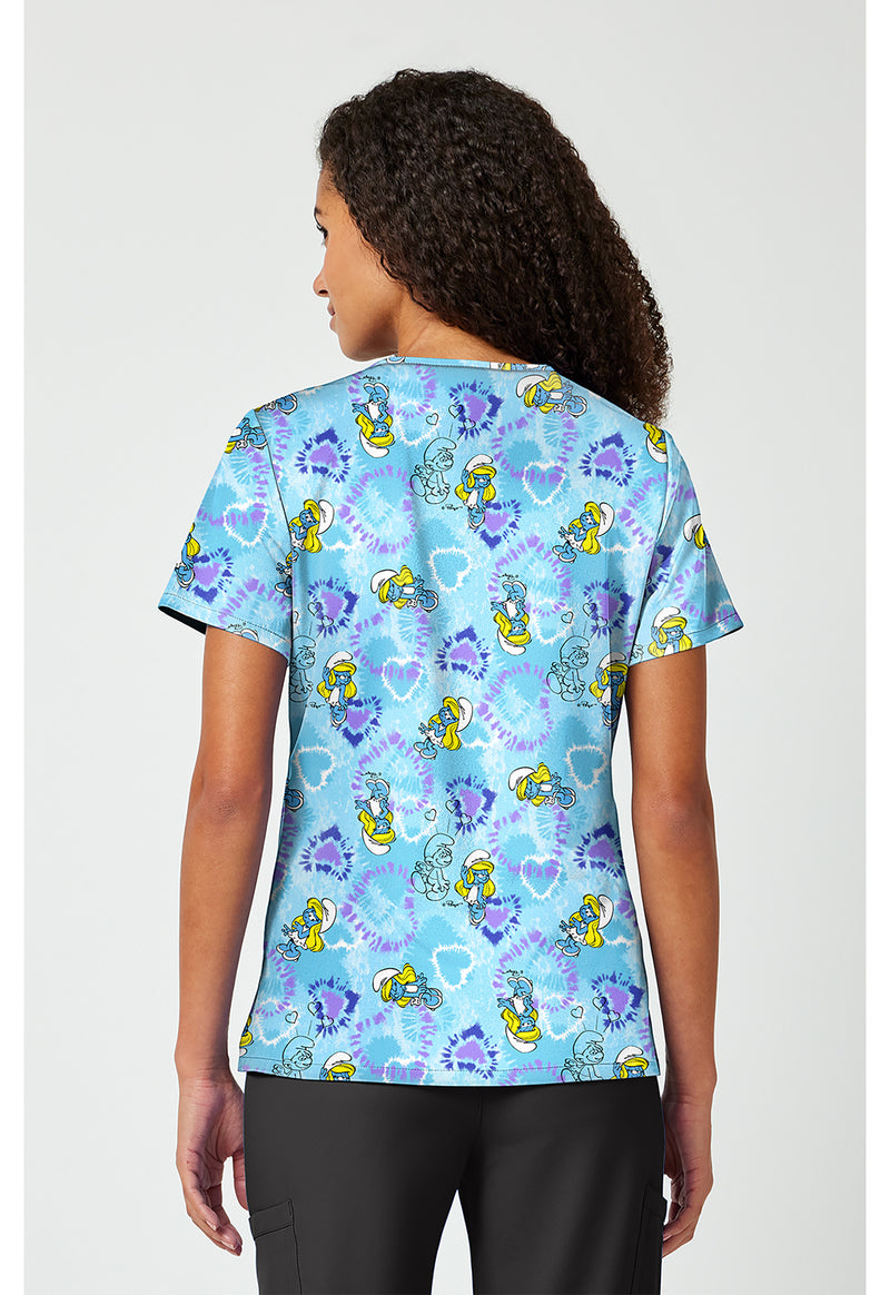 Smurfette Vibes - Print V-Neck Top (Back)
